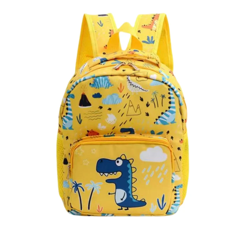 Nylon Waterproof Children\'s backpack, Cartoon Dinosaur/Unicorn Print, Suitable For Boys And Girls Aged 2-6