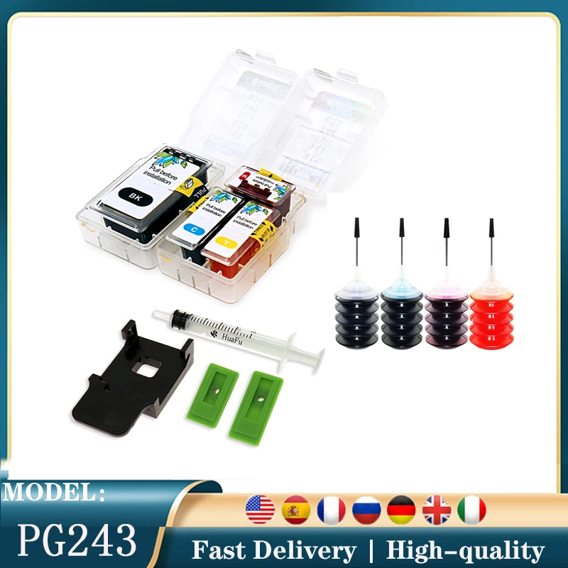 Vliaxh PG243 CL244 smart cartridge rifll kit  For Canon  PG243Xl CL244XL TR4520 TS302 TS202 MX490 MX492 MG2420 MG2520 MG2922