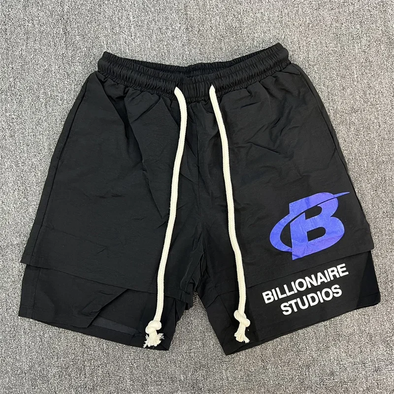 Pantaloncini casual minimalisti con stampa di lettere Billionaire Studios per pantaloncini sportivi da uomo