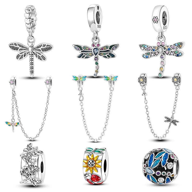 

925 Silver Dragonfly Series Pendant Beads Suitable For 3mm Original Bracelet Necklace DIY Birthday Exquisite Jewelry Gift
