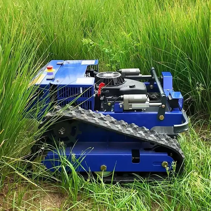 

Customized Remote Control Crawler Mini Tractor Lawn Mower Cheap Robot Remote Control Smart Zero Turn Robot Petrol Lawn Mower