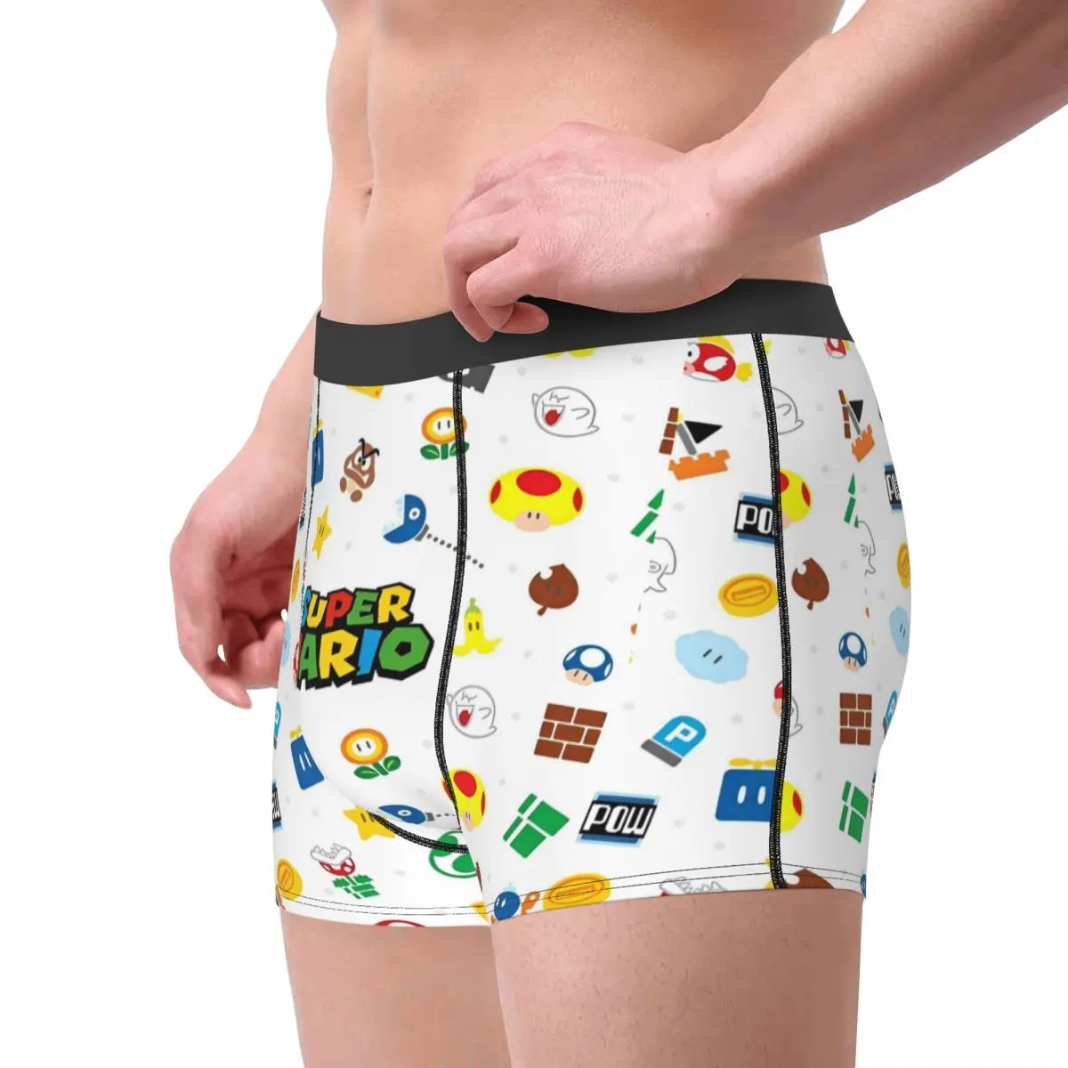 مضحك الملاكم الكرتون ماريوس لعبة السراويل سراويل الرجال الملابس الداخلية لينة السروال للرجال