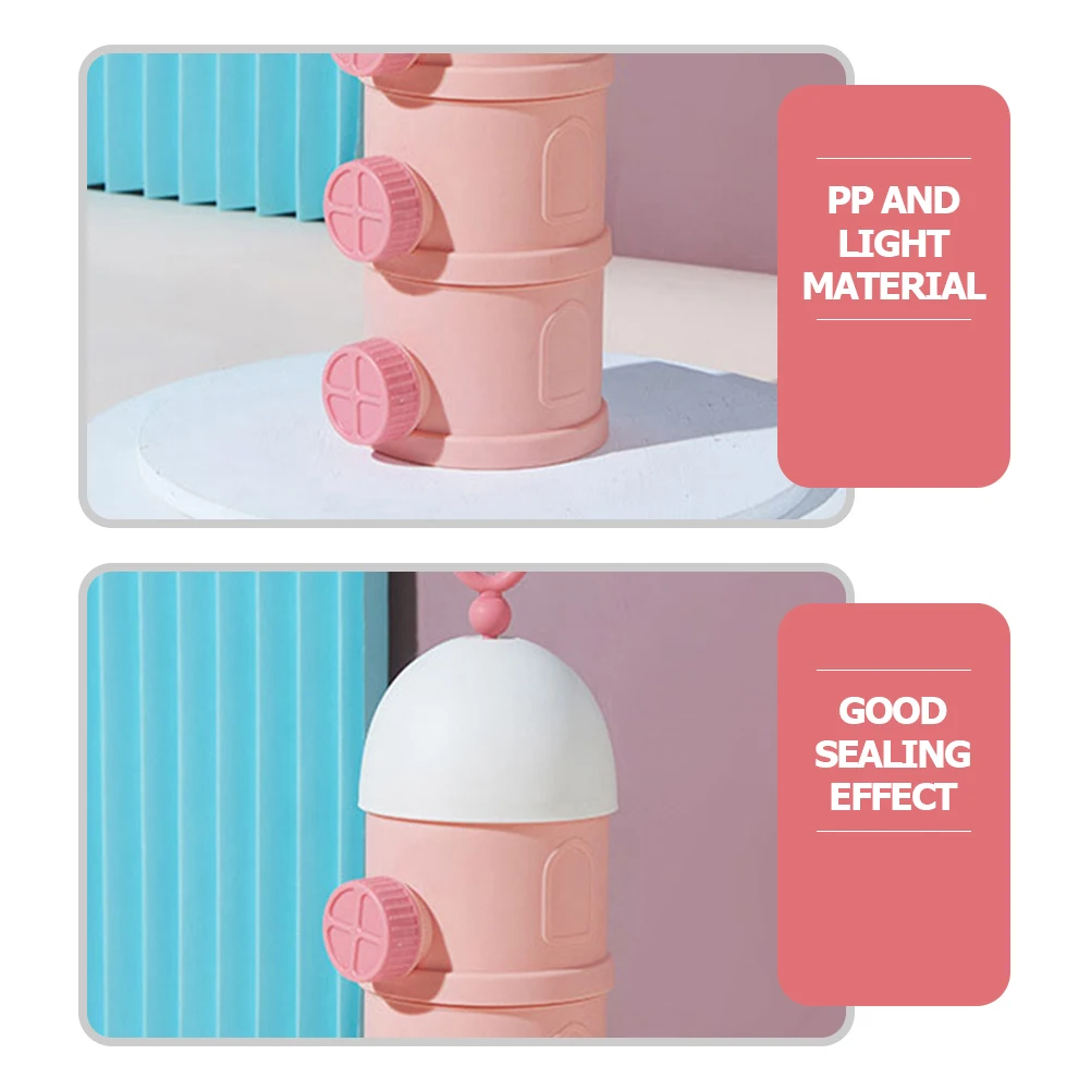 

2 Pcs Baby Food Box Formula Canister Infant Dispenser Portable Stackable Container Storage PP Milk Powder Travel Containers Leak