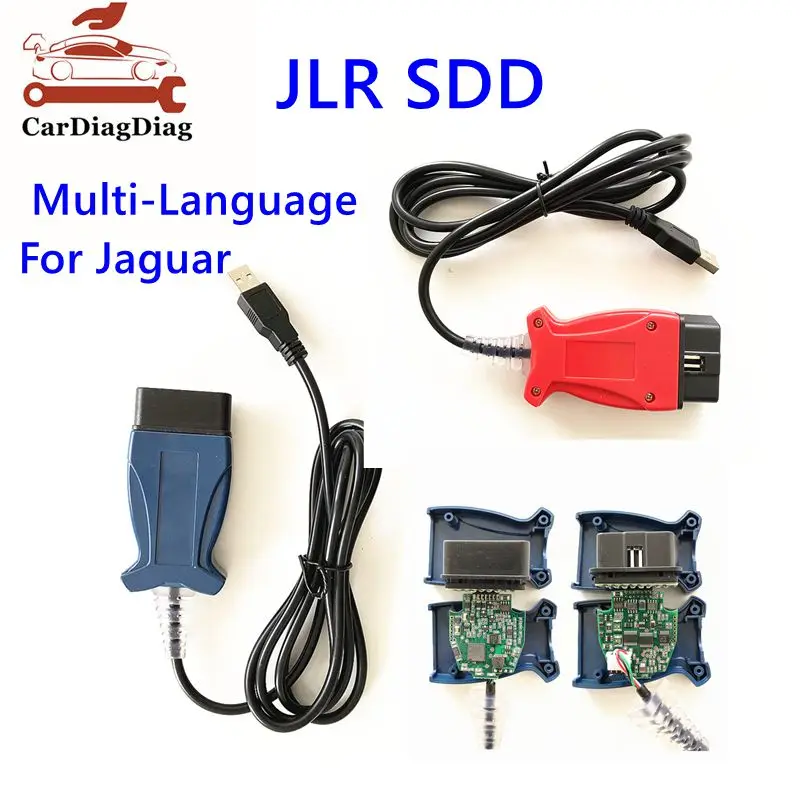 Automotive Diagnostic Cable JLR SDD V160  Blue/Red Housing  For Jaguar For Land Rover Auto Diagnostic Tool Multi-Language