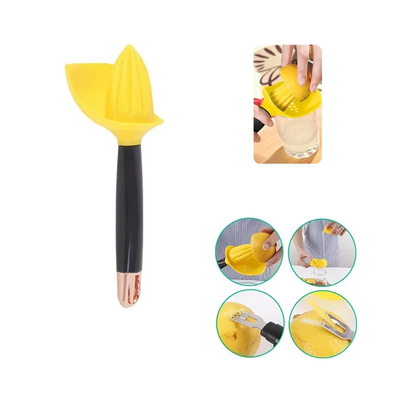 Juicer buah Manual portabel tekan kecil multi-fungsi pemisah Lemon dan jeruk jeruk Lemon parut jus buah alat dapur