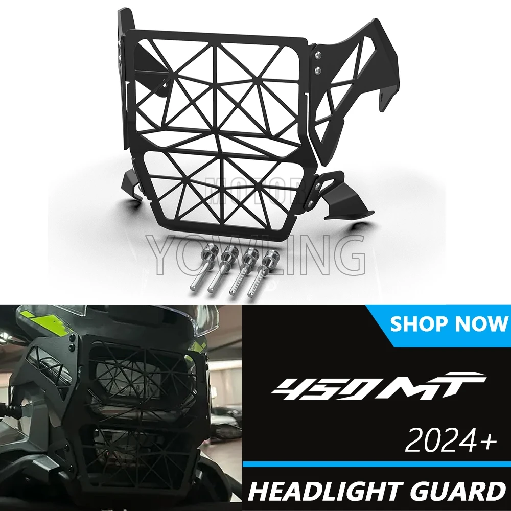 

2025 Motorcycle Headlight Grille Guard Protector For CFMOTO 450MT 450 MT MT450 2024 - 2026 Headlamp Front Light Cover Protection
