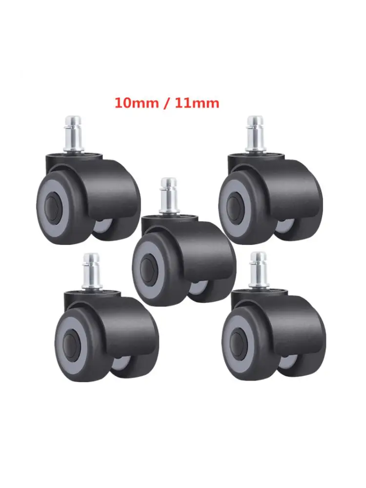 (5 Packs) 2-inch 10mm/11mm Tpr Mute Double Caster Furniture Circlip Pulley Office Chair Universal Wheel Source Factory