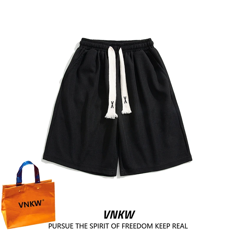 

Summer 2023 New Pure Color Wfle Pattern Dstring Sports orts Men's Women's Street Loose Versatile Casual orts