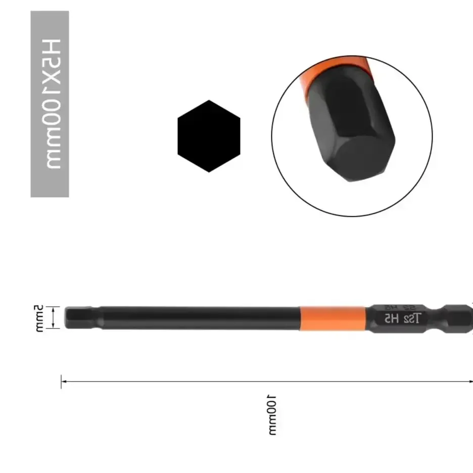 Hex Head Allen-Wrench Drill Bits Kit 1/4Inch Quick Change Impact-Driver Magnetic Screwdriver Bits H 2.0 H 2.5 H3.0 H4.0 H5.0 H6