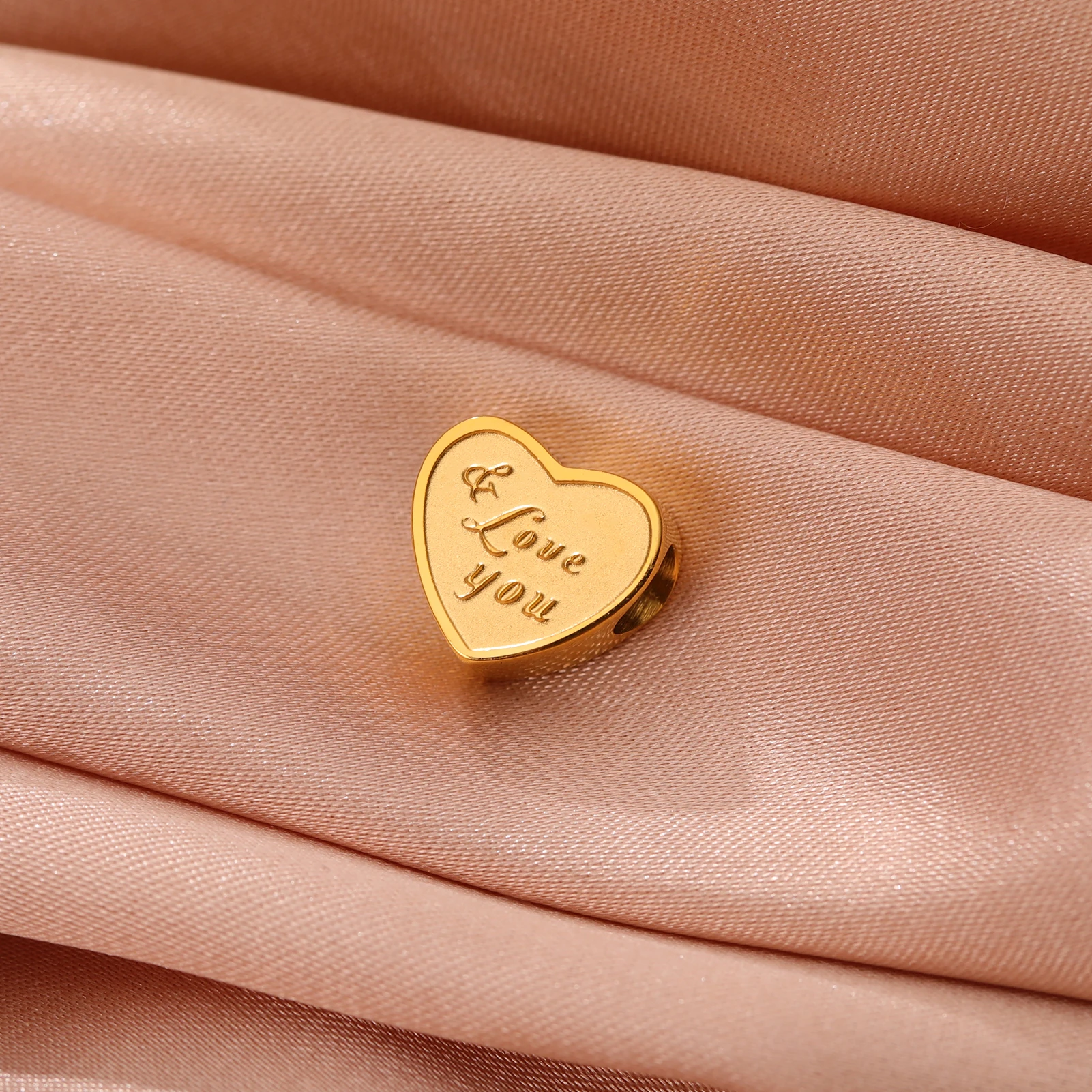 EUEAVAN 1pc Heart Shape Family Series Charms for Jewelry Making Mother Father Wife Sister Stainless Steel Charms DIY Jewelry Sup