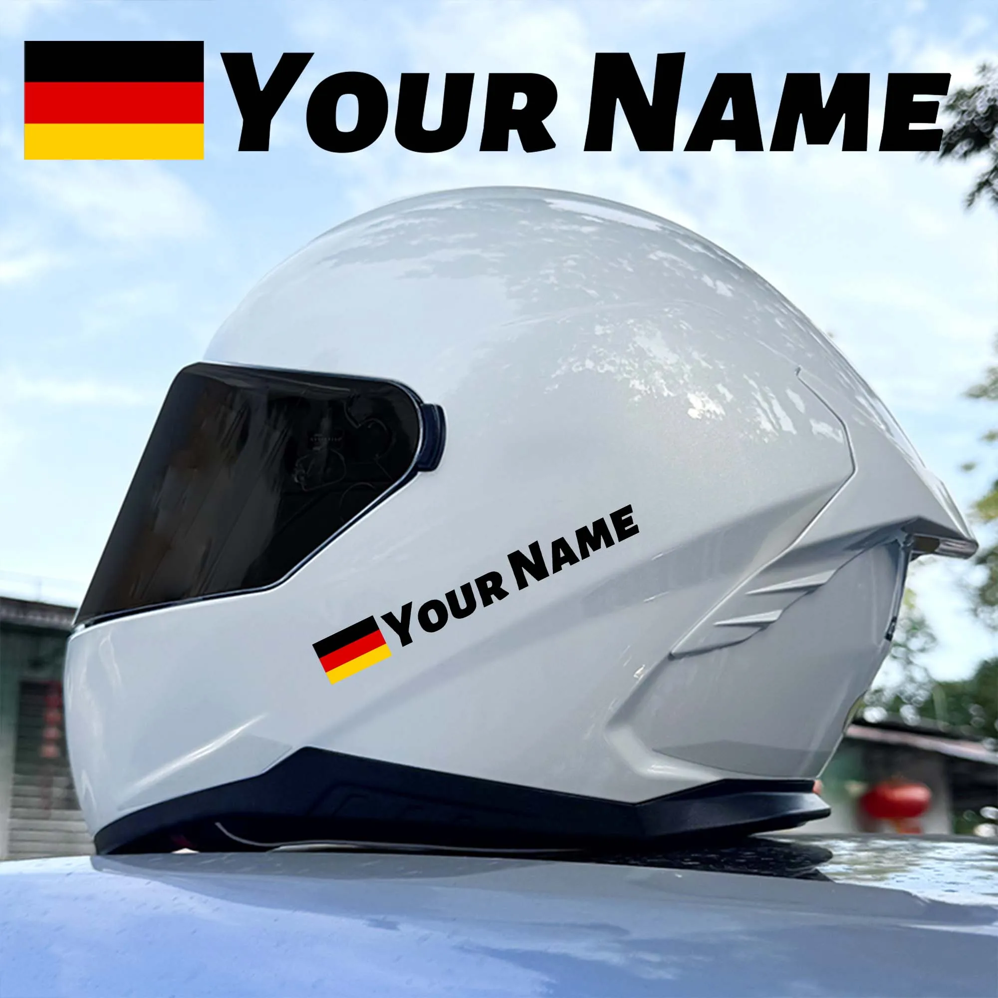 3PCS Custom Flag & Name Bicycle Frame Stickers Waterproof High-quality for MTB Bike Top Tube Helmet Motorcycle Vinyl Decals image 5