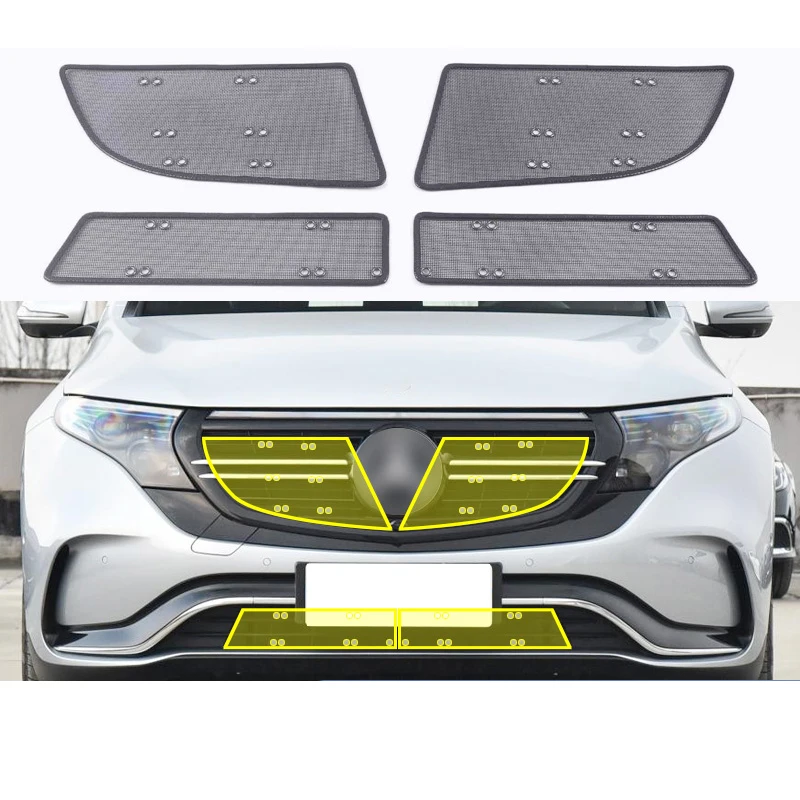 Car Front Grill Net Head Engine Protector Cover Anti-insect for Mercedes Benz EQC 400 2020 2021 2022 2023 2024 Accessories Kit