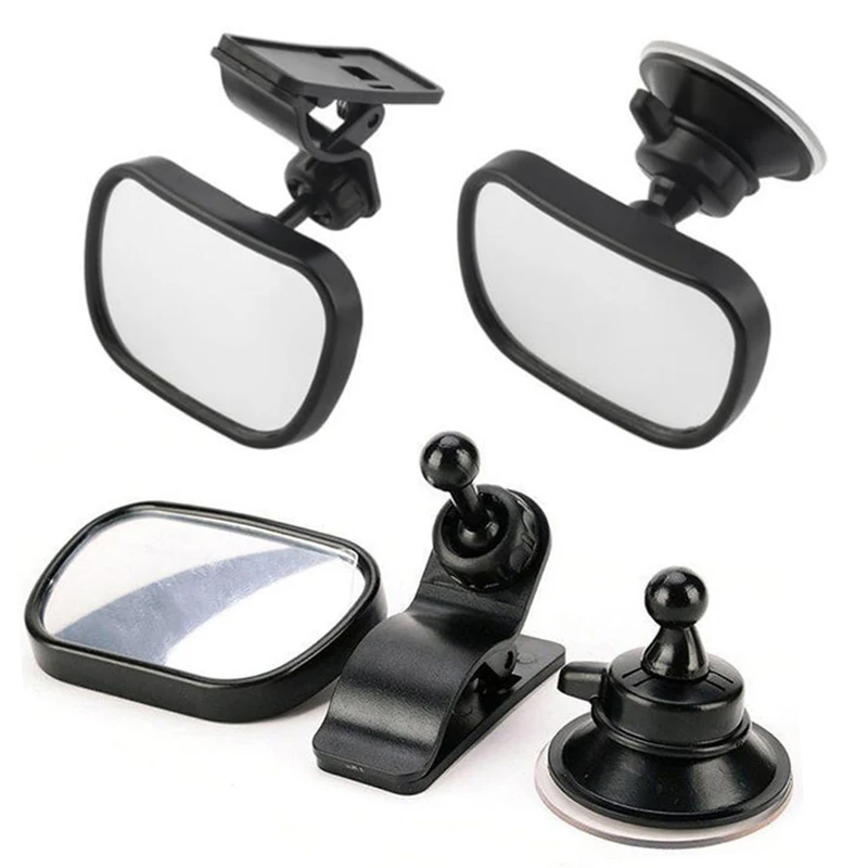 

Adjustable Car Rearview Mirror Car Safety Back Seat Mirror Baby Child Safety Mirror Clip And Sucker Dual Mount Rearview Mirror