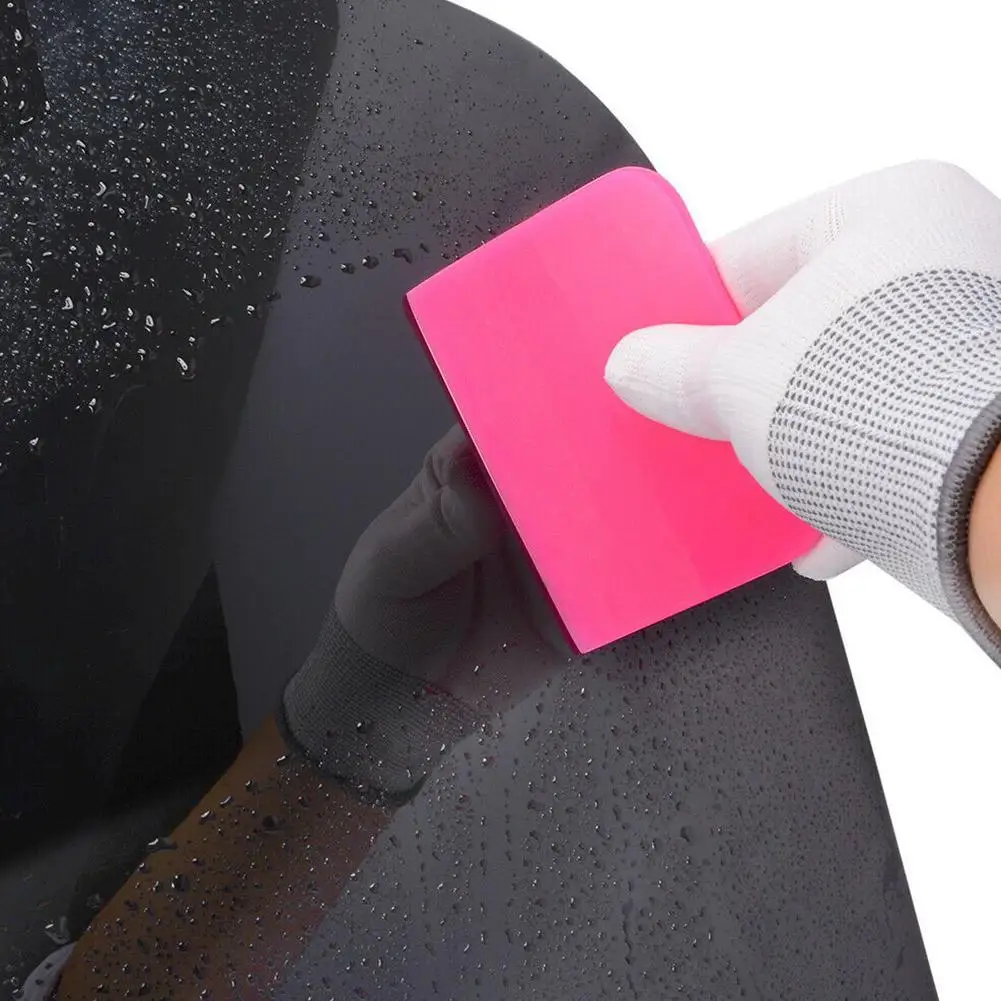 3 Size Pink Rubber TPU Squeegee PPF Scraper Water Car Film Tools Label Sticker Remover Scraper Vehicle Sticker Installation Tool