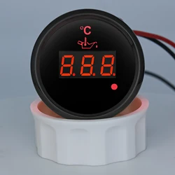 Digital 52mm Oil Temperature Gauge with Flash Alarm 50-150℃ Oil Temp Meter Sensor for Auto Marina Boat Yacht 12V24V Customized