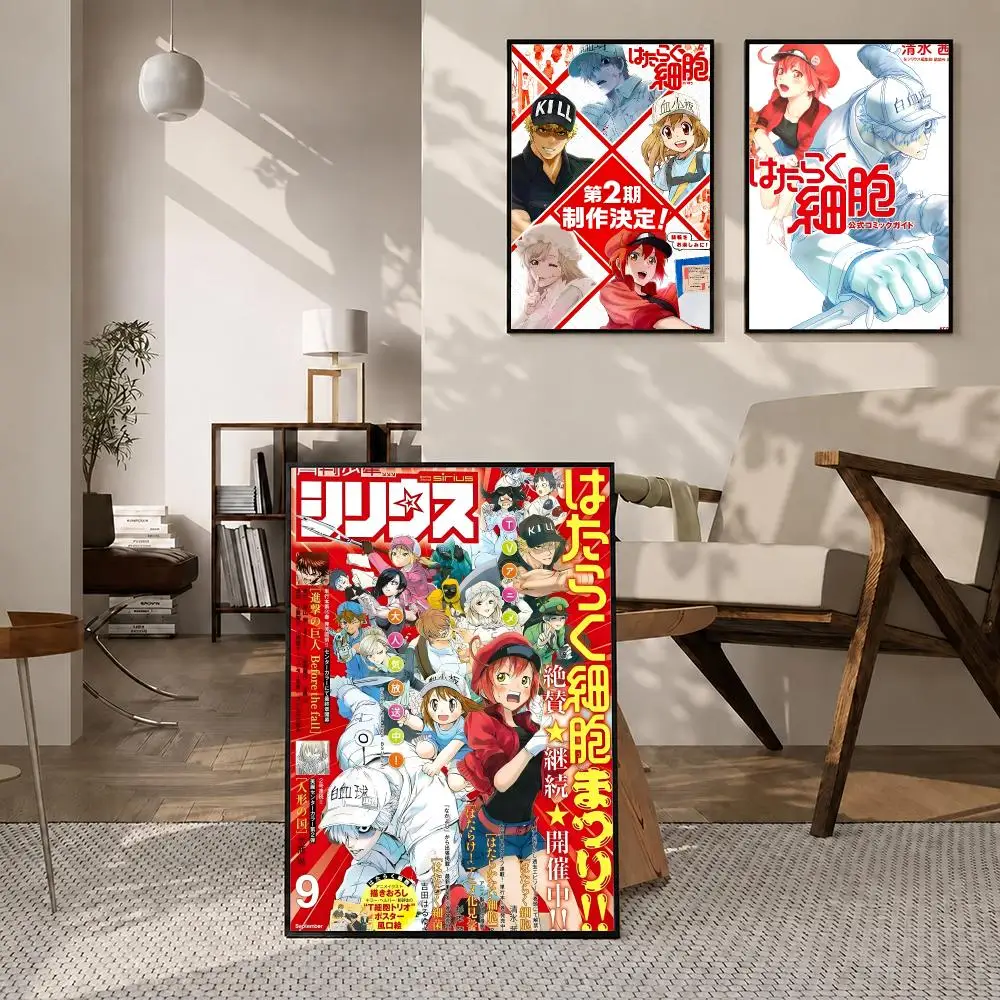 Anime Cells at Work! Poster High-definition  stickers, suitable for bedroom, living room, home decoration