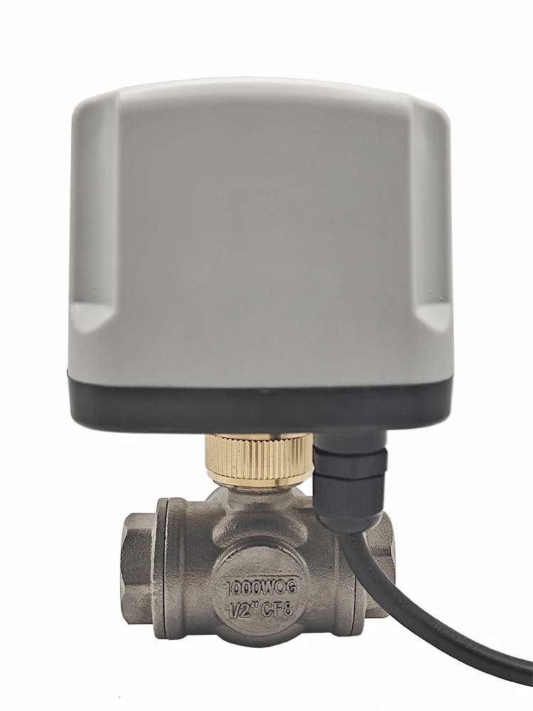 Imagem -05 - Motorizada Válvula de Esfera tipo t Impermeável Dn15 Válvulas de Esfera Elétrica 3-way Ip65 ac dc 220v 24v 12v em Aço Inoxidável