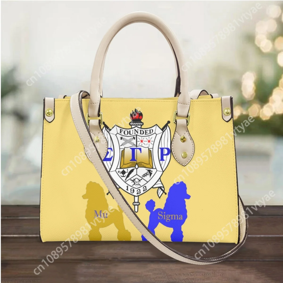 

Personalized Sigma Gamma Rho Print Top Handle Shoulder Bag Poodle Pattern Women's Fashion Handbags Large Capacity Party Clutch