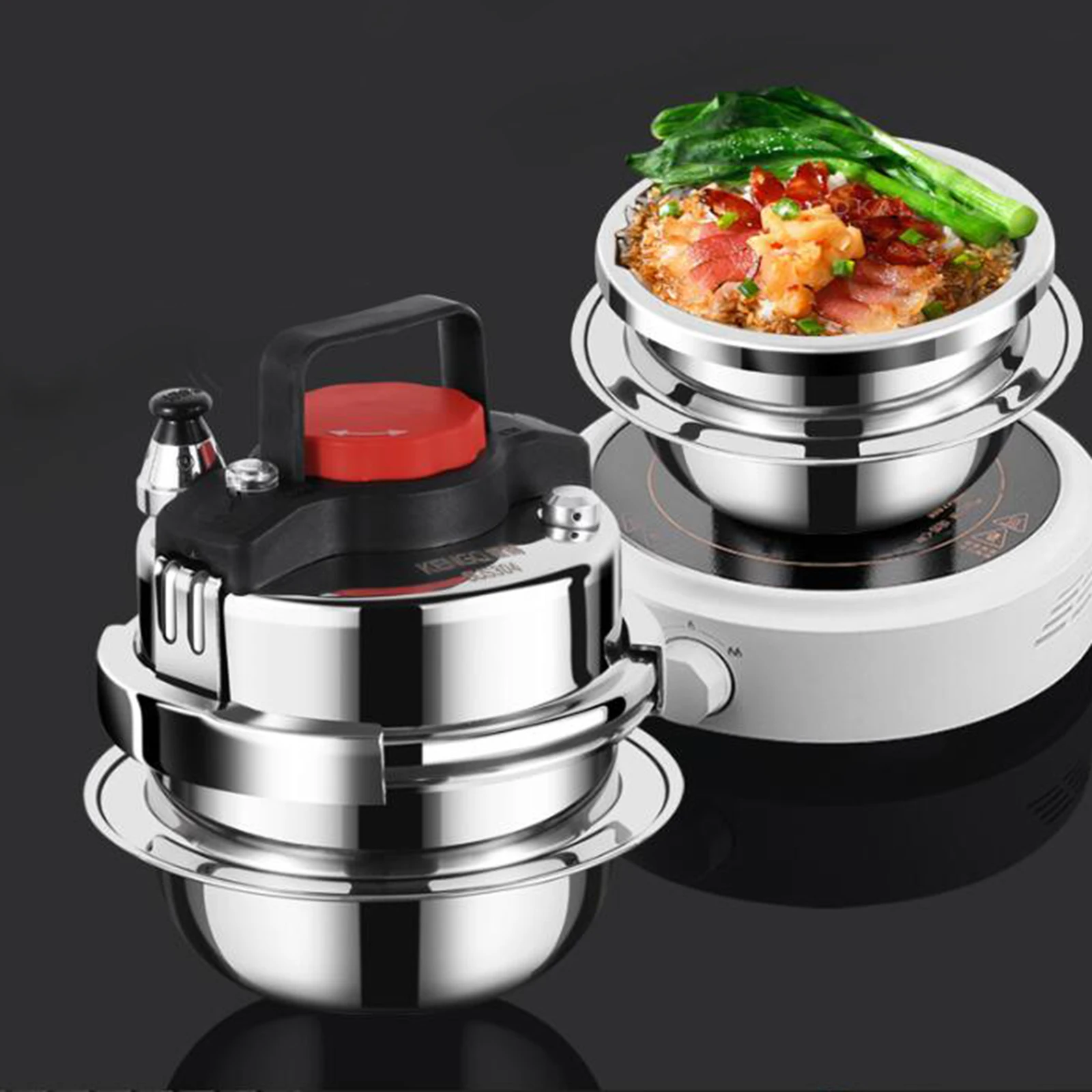 Mini Stainless Steel Pressure Cooker Small Pressure Cooker Cooker Pot Outdoor for Camping Household Fragrant Rice Cooker