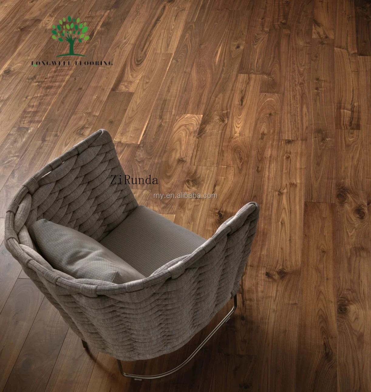 맞춤형 1.2mm 두께 블랙 월넛 무늬목 엔지니어드 우드 바닥재 헤링본 피쉬본 스트레이트 브러쉬