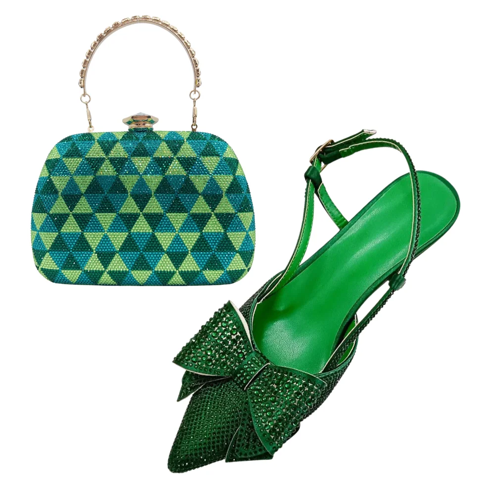 

Women's Clutch Bag and Shoes Fairy Diamond High Heels Stylish Dress Shoes Pointed Toe Stiletto Heels Elegant Party Wedding Shoes
