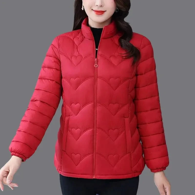 Winter New Short Standing Collar Cotton-padded Jacket Loose Lightweight Warm Parkas Casual Pockets Cotton Coats Women\'s Jacket