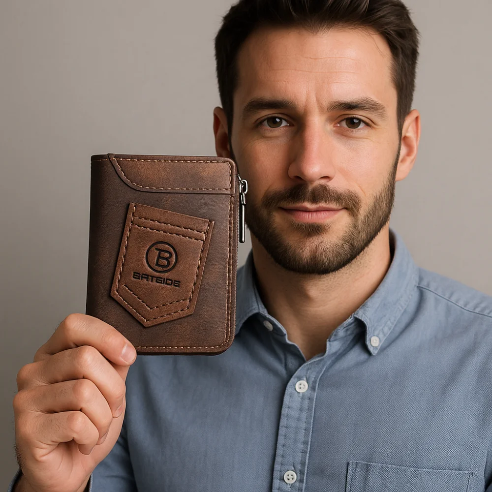 

Fashion Classic Men's Short Wallet Anti Theft Pu Leather Credit Card Holder RFID Casual Coin Pocket Business