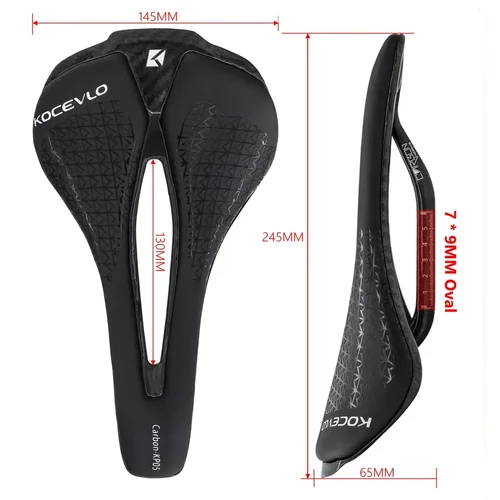 Imagen 2 del producto Sillín de bicicleta KOCEVLO M5, asientos de carreras ultraligeros de carbono, 125g, M5, asiento de bicicleta de montaña y carretera, cojín, sillín de carbono