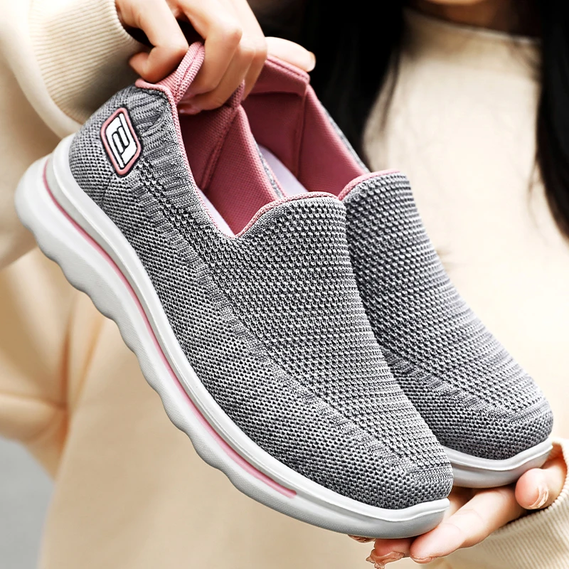 Slip-on Women Running Sport Shoes Breathable Girl Sports Sneakers Comfortable Gym Outdoor Fitness Walking Jogging Shoes