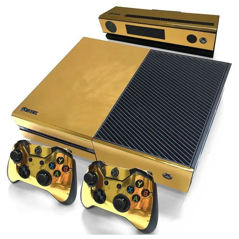 Gold Glossy Skin Sticker For  ONE Console Controller + Kinect Decal Vinyl