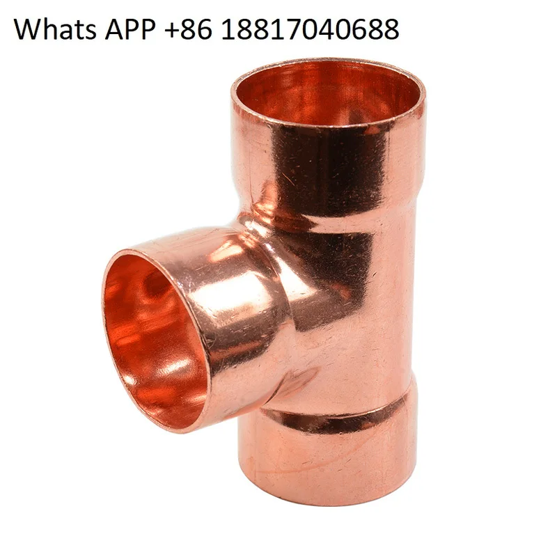 

10PCS red copper T-type tee, equal diameter T-type tee 25.4 × 1.2mm pure copper welding flaring