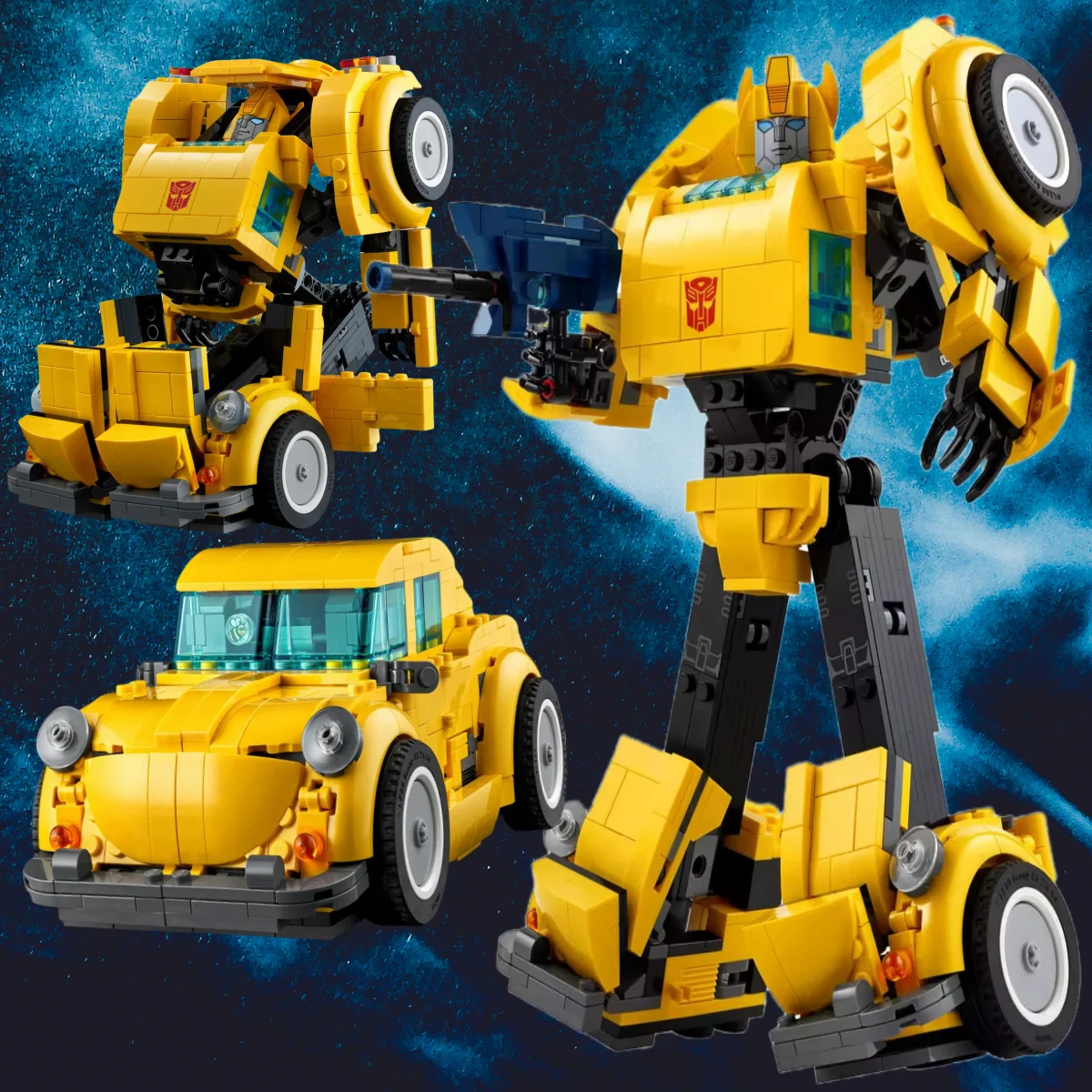 New yellow robot truck car toy building blocks DIY truck transformation autobot deformation gift for children