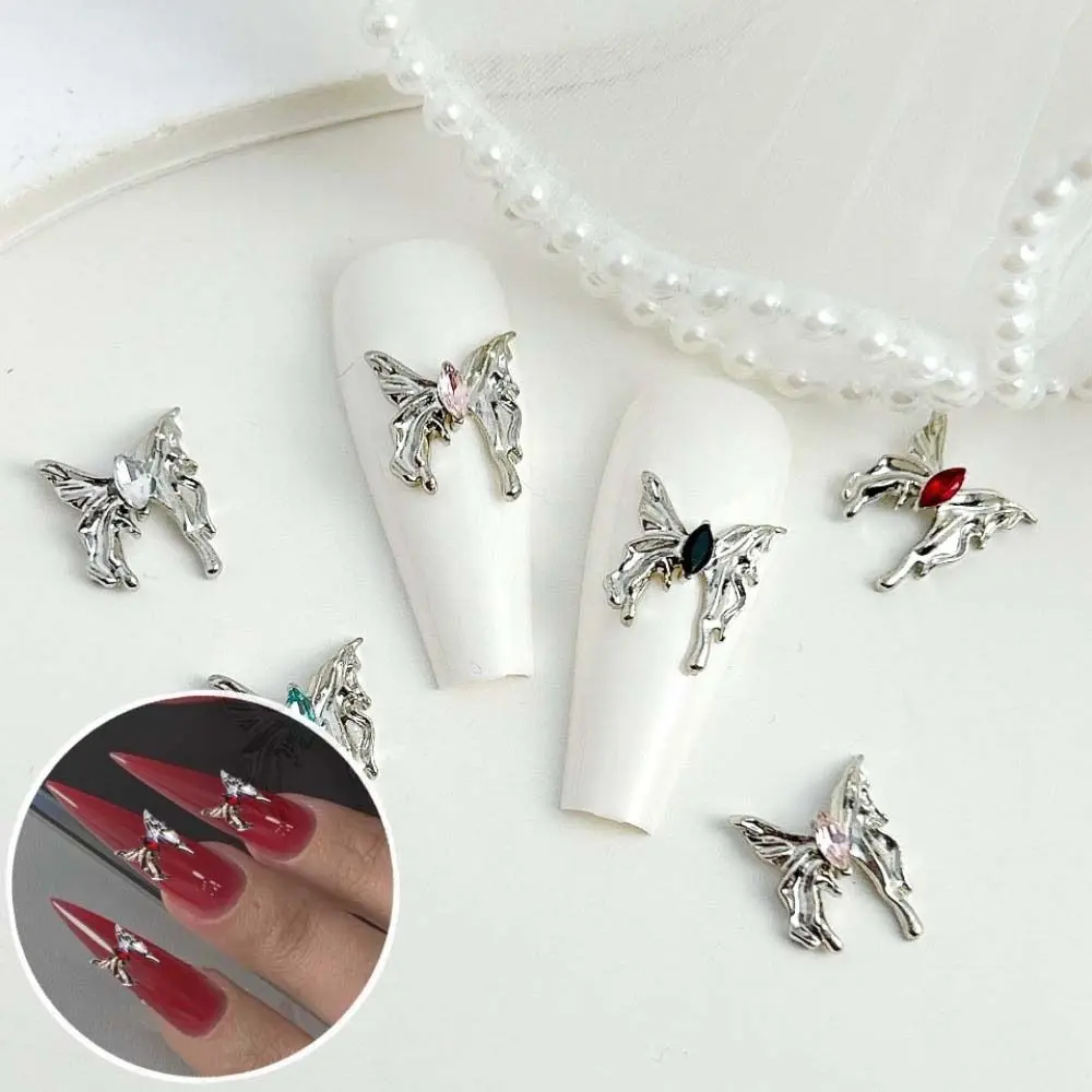 5Pcs/set Alloy Nail Charms Butterfly Nail Decorations Manicure Ornaments Metal Nail Art Drills Butterfly Nail Accessories