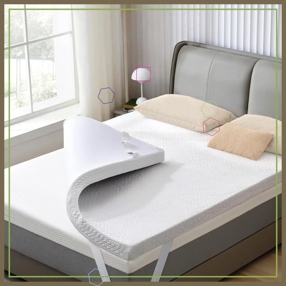 

Наматрасник из гелевой пены с эффектом памяти, 2 дюйма, с охлаждающим чехлом, вентилируемый, мягкий, сертифицирован CertiPUR-US, размер Twin