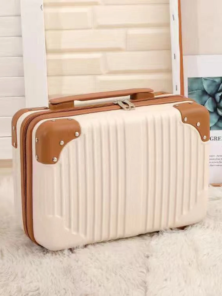 14-Inch Portable Box Small Suitcase Women's Cute Cosmic Case Small Lightweight Suitcase Mini Storage Bag Fashion Polyester