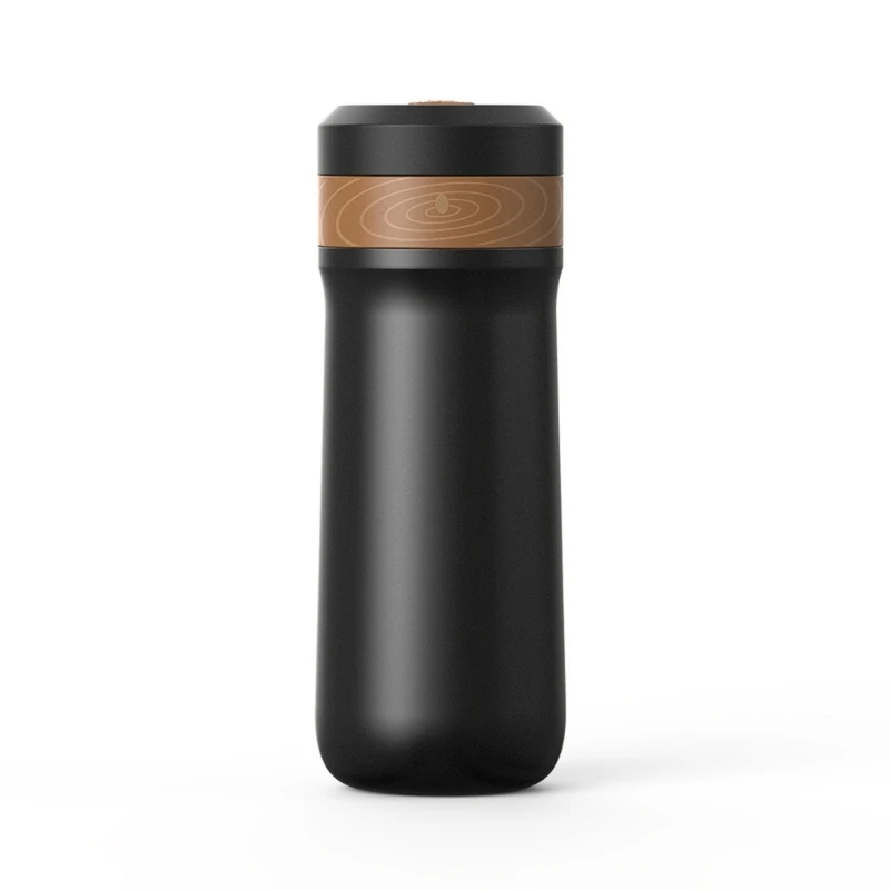 Insulated French Press Travel Mug for Camping Hiking Stainless Steel Texture Drop Shipping