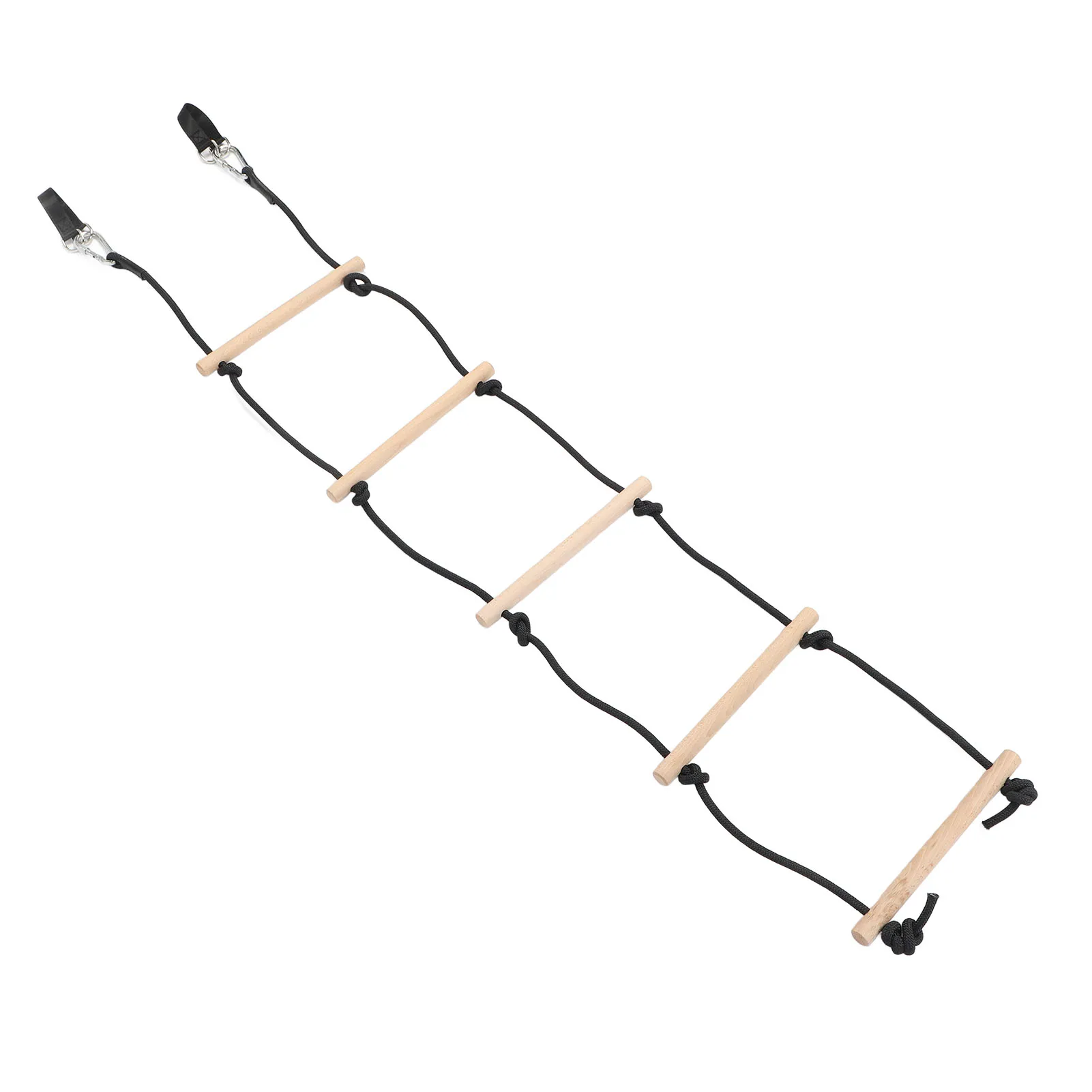 Kids Hanging Ladder Multifunctional Easy To Use Kids Swing Rope Ladder 5 Steps 100kg Prevent Slip Wooden for Playground