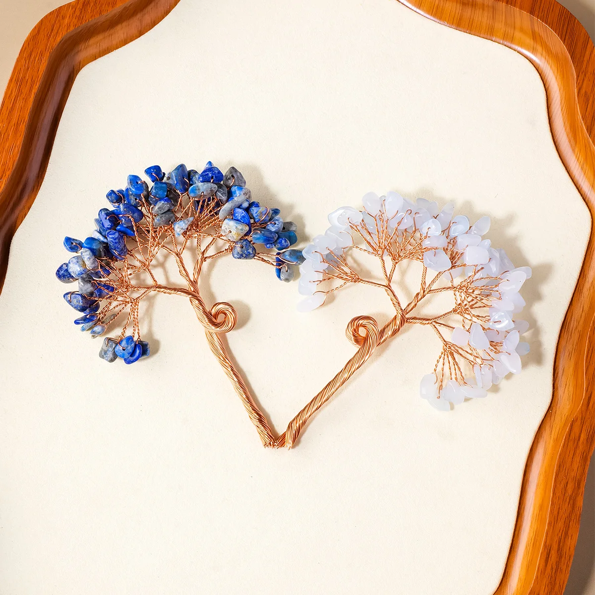1Pc 81 Beads Natural Crystal Chips Tree Head Semi-finished DIY Healing Tree Craft Decor DIY Home Decor Ornaments