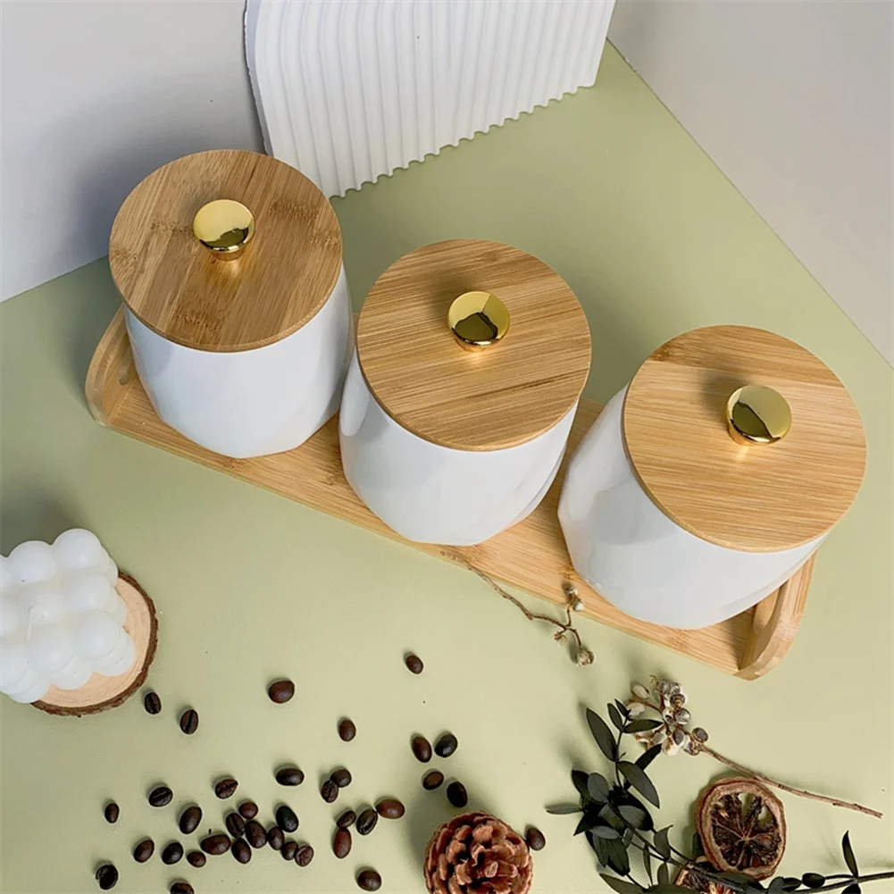 

Новый набор керамических банок для сахара, кофе и чая, изысканные контейнеры для хранения с декоративным подносом для сервировки.