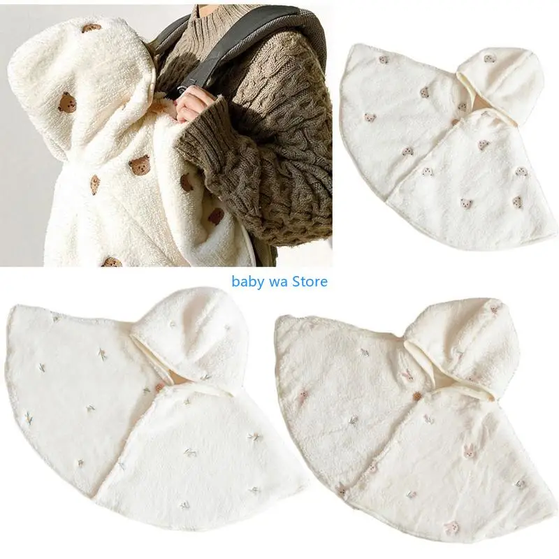 

Baby Toddler Embroidery Hooded Poncho Cape Cloak for Jacket Coat Winter Warm Outfit Outwear Clothes for Newborn 4XBD