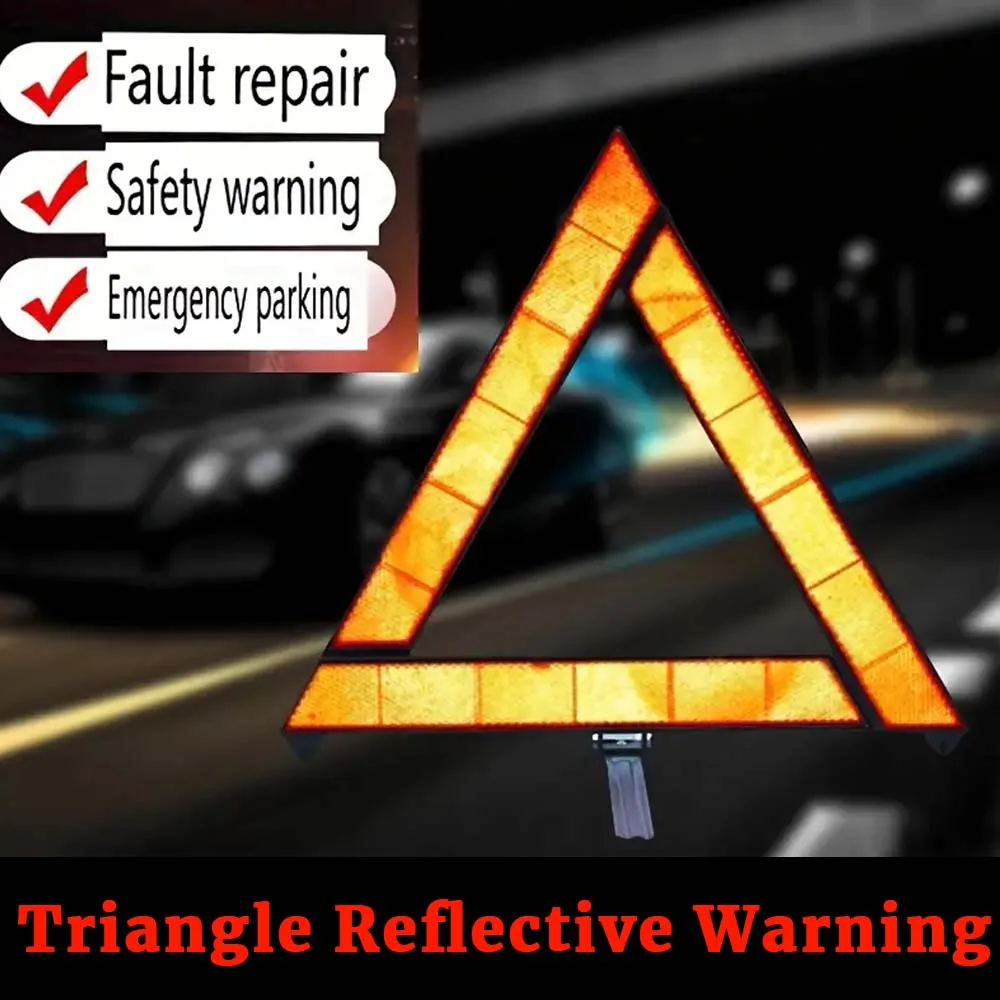 Red Emergency Breakdown Warning Sign For Car Accessories Tripod Foldable Dangerous Fault Stop Sign Reflector