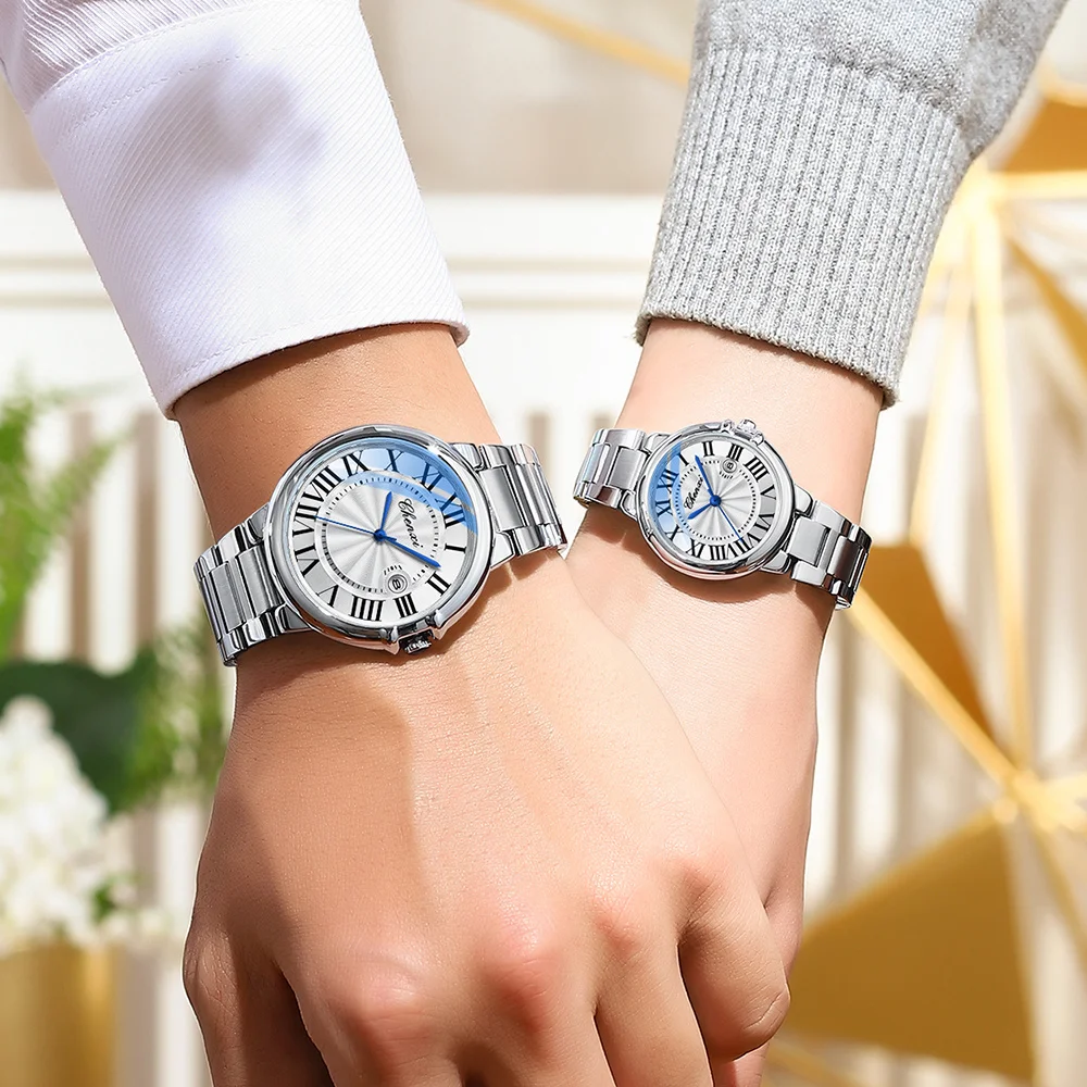 2024 Mode Chenxi 039 Top Marke Herren und Damen Quarz Luxus Voll Edelstahl Silber Frauen für Paar Geschenke Armbanduhr