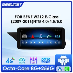 Autoradio de Android 12 para o Benz de Mercedes, Carplay audio dos multimédios, 2Din, W212, E-classe, E200, E230, E260, E300, S212, NTG 4,0, 4,5, 5,0, 10,33”