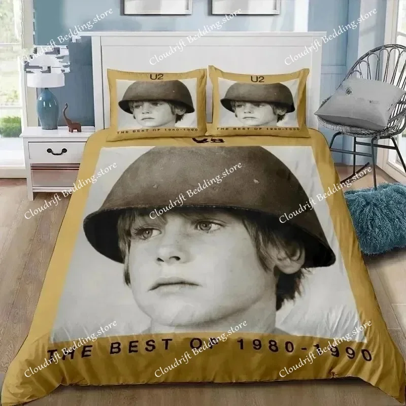 3D Printing Rock U2 Band Bedding Set Duvet Cover Bed Set Quilt Cover Pillowcase Comforter king Queen Size Boys Adult Bedding Set 4