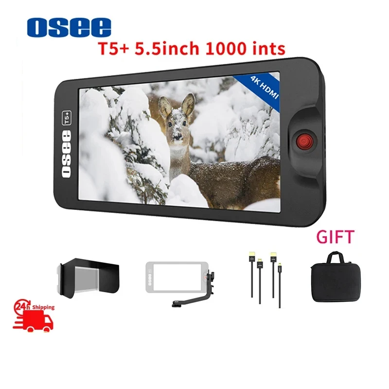 OSEE T5 Plus 5.5 Inch 1000nits 1920x1080 IPS FHD 4K DSLR Camera Monitor Kit