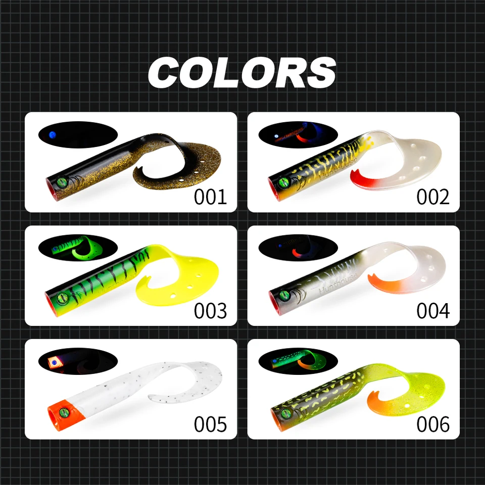 Hunthouse Twist 2.0 Soft Fishing Lure Single Tail Trailer Silicone Spinning 153mm 28.5g 3PCS Pike Barsch Zander Fish_voghion.com