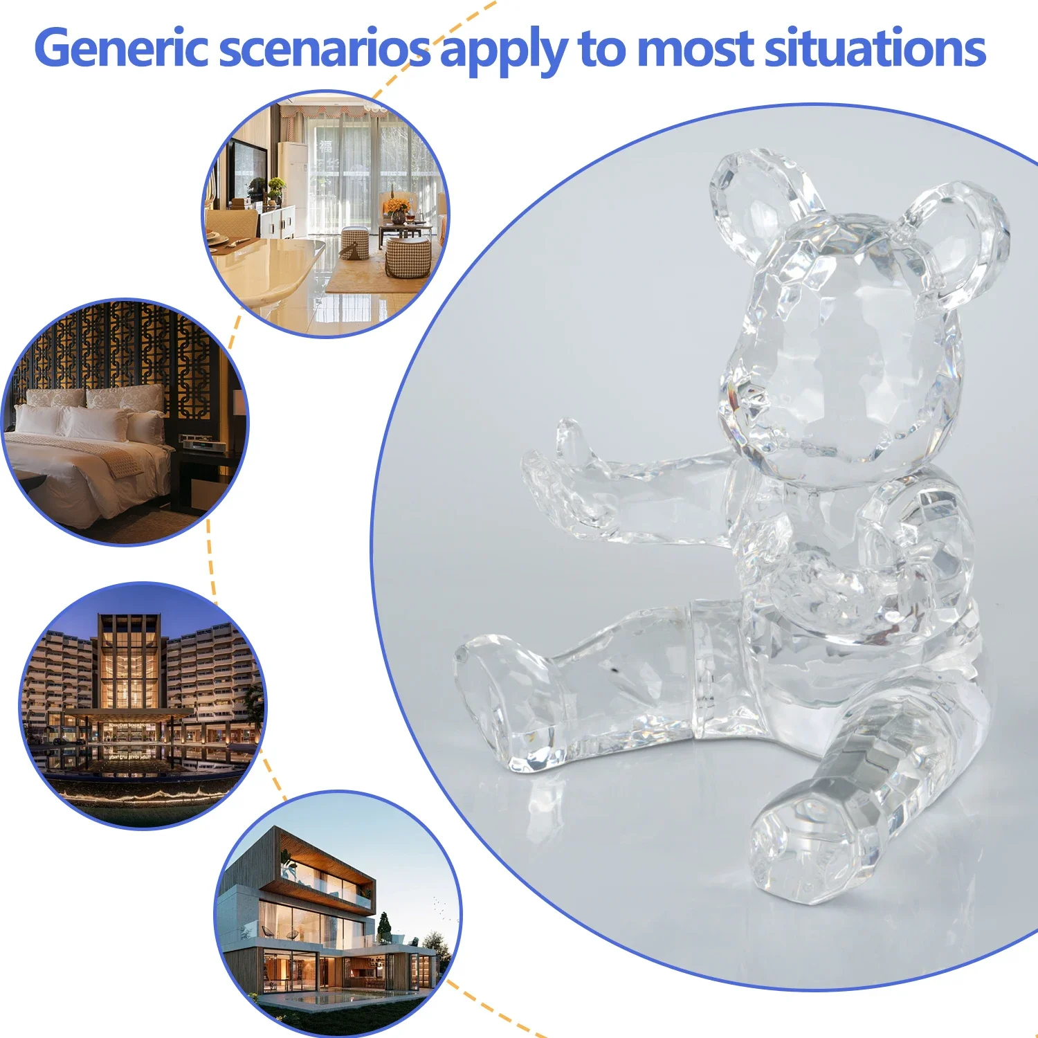 luxury transparent acrylic bear statue