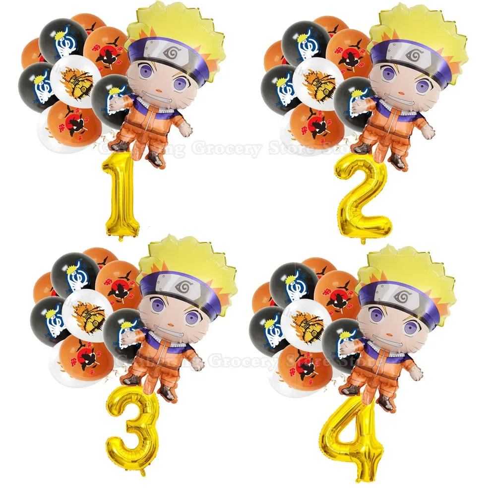 

11Pcs Narutoed 32in Number 12in Latex Ballon Cartoon Figure Party Supplies Festivel Anniversary Scene Layout Baby Shower Decor