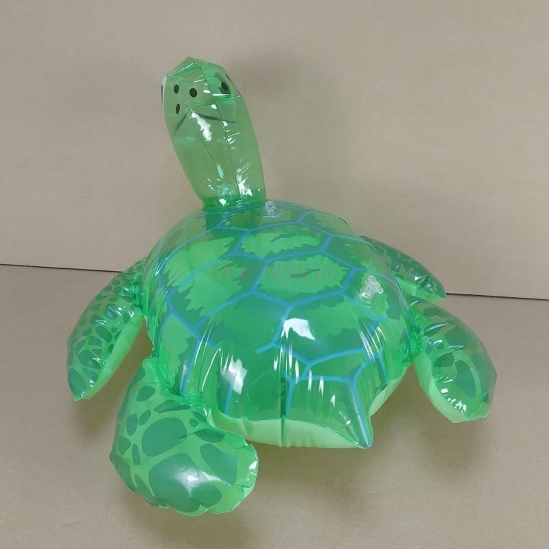 Tortuga inflable con luz intermitente para niños, pato inflable, cuerda de resorte, Rana con cuerda, Tortuga, Animal de PVC para niños, nuevo