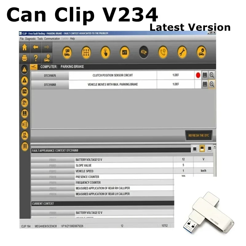 2024สามารถคลิป V234ซอฟต์แวร์ล่าสุด + renolink 1.99สำหรับเรโนลต์สามารถ OBD2ซอฟต์แวร์วินิจฉัยซอฟต์แวร์ซ่อมแซมรถยนต์ได้